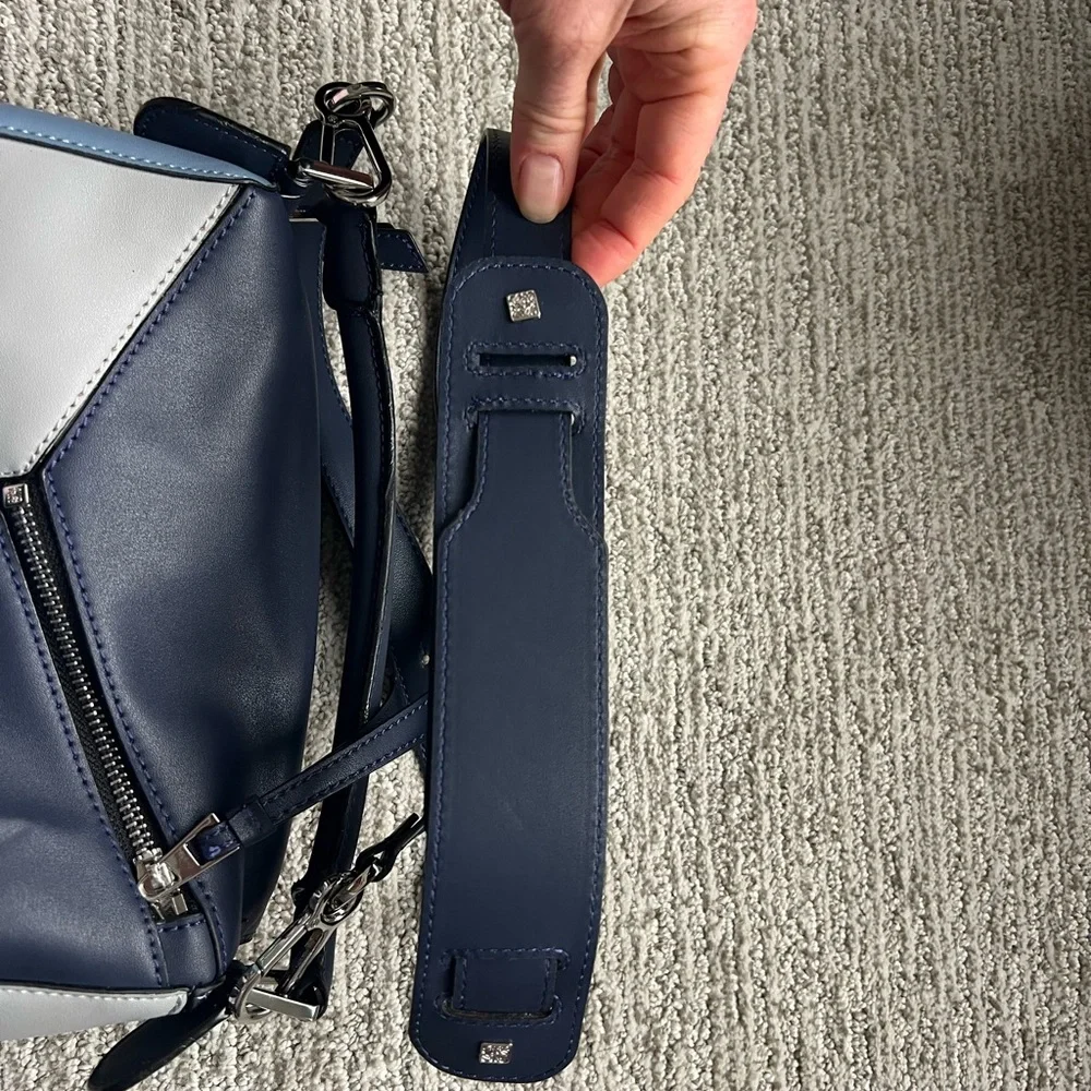 Blue Puzzle Bag Fashion Geometric Crossbody in Light Blue, Navy - Picture 7 of 15